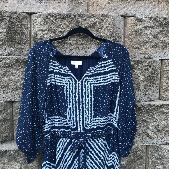 FEVER navy/white sheer dress - Picture 1 of 6